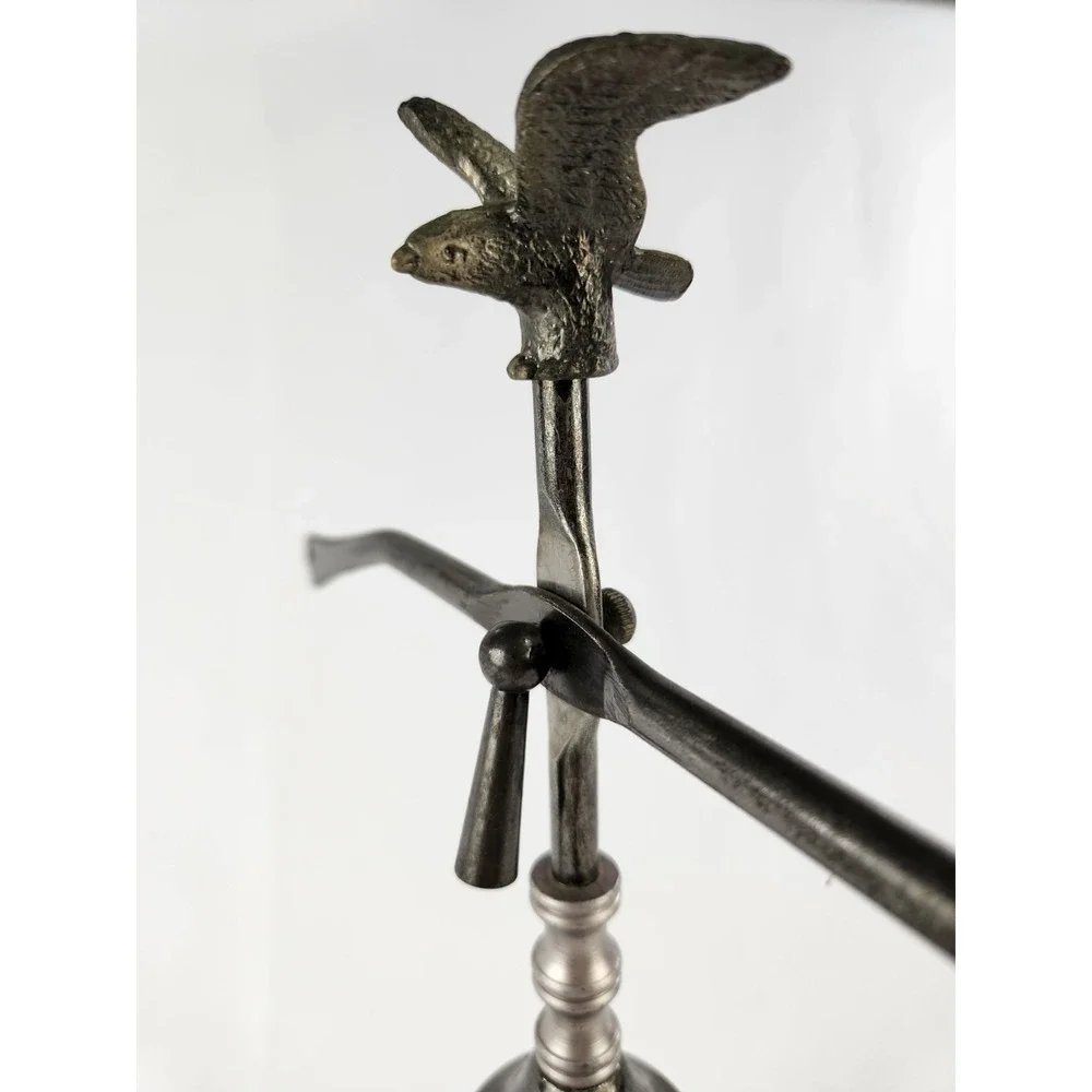 Vintage Wood & Metal Functioning Libra Scale‎ of Justice w Eagle Finial